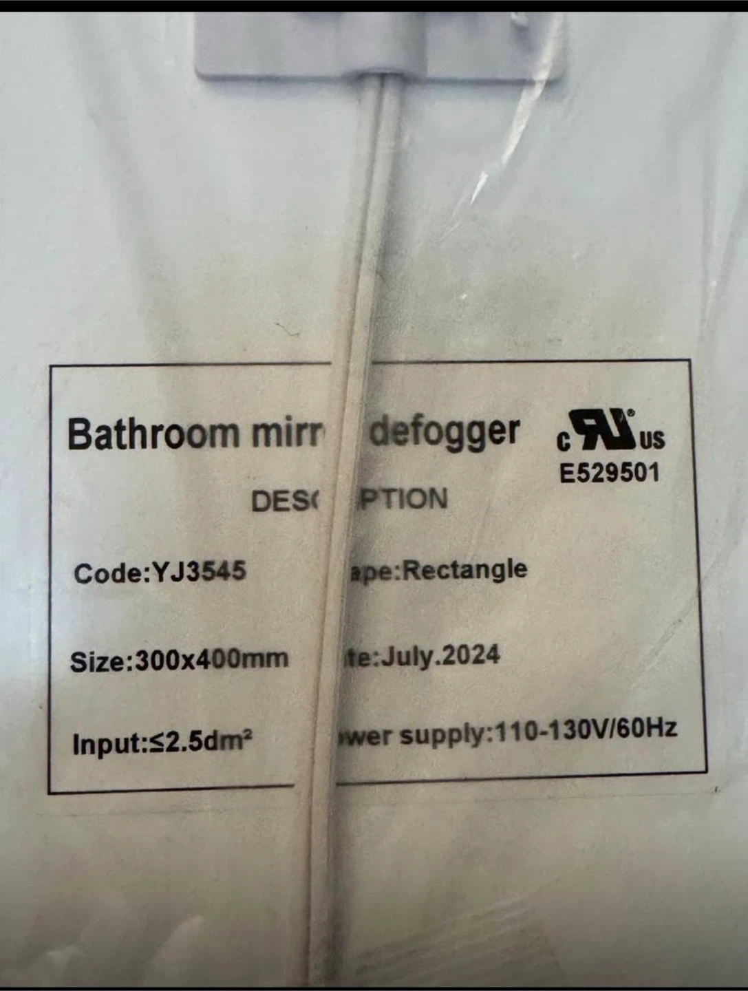LED Bathroom Mirror 300x400mm