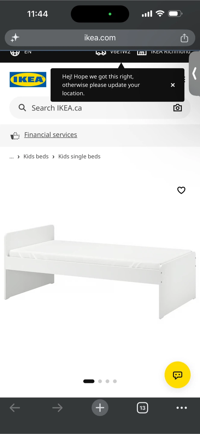 IKEA Vesteroy single bed with mattress