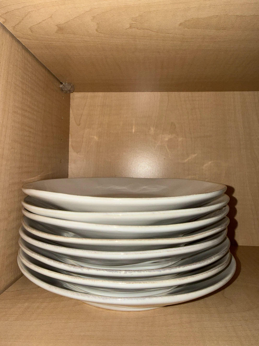 Set of 8 - Crate & Barrel Marin White Stoneware Salad Plate
