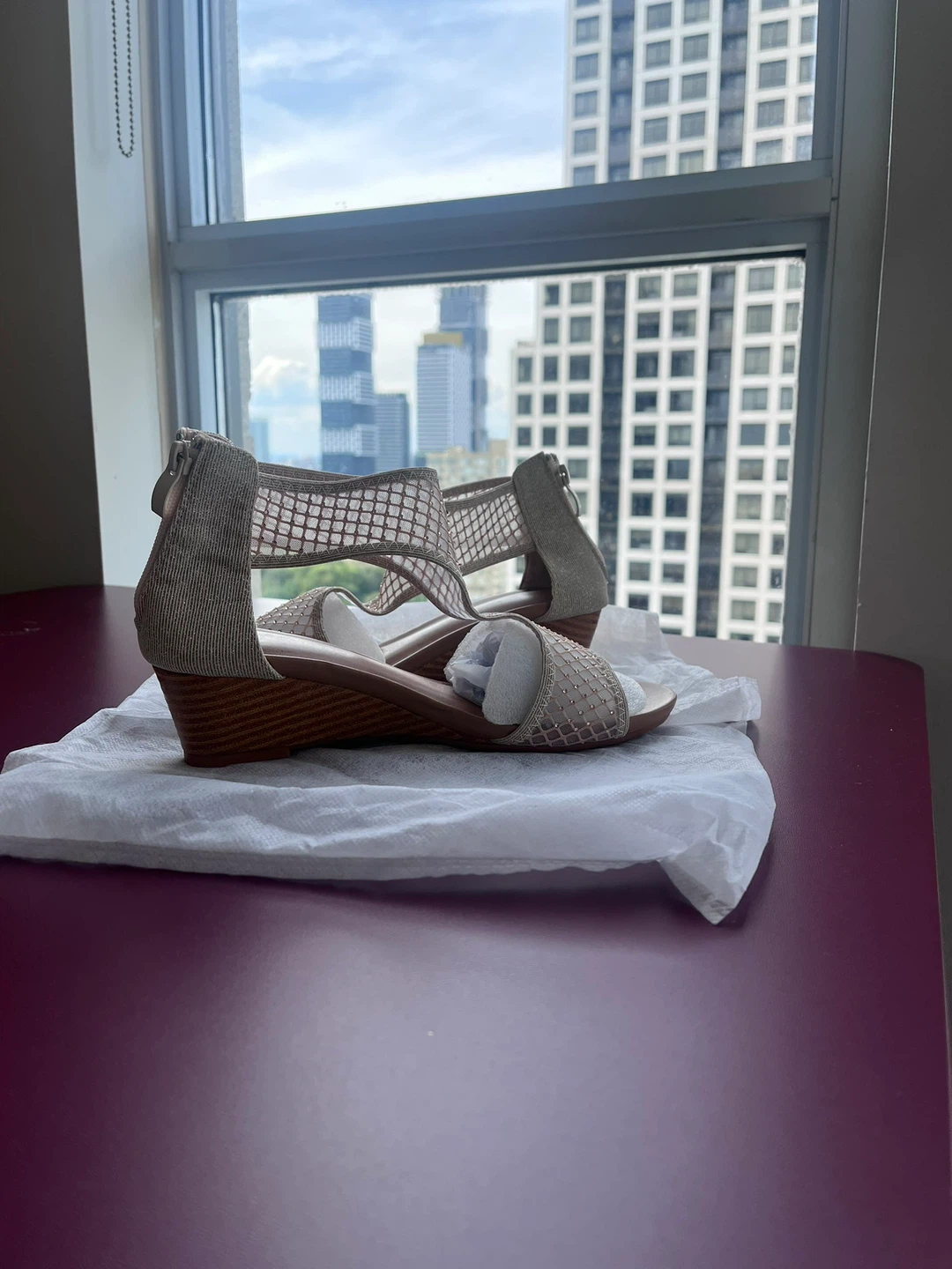 Metallic Gold Wedge Sandals - photo 2