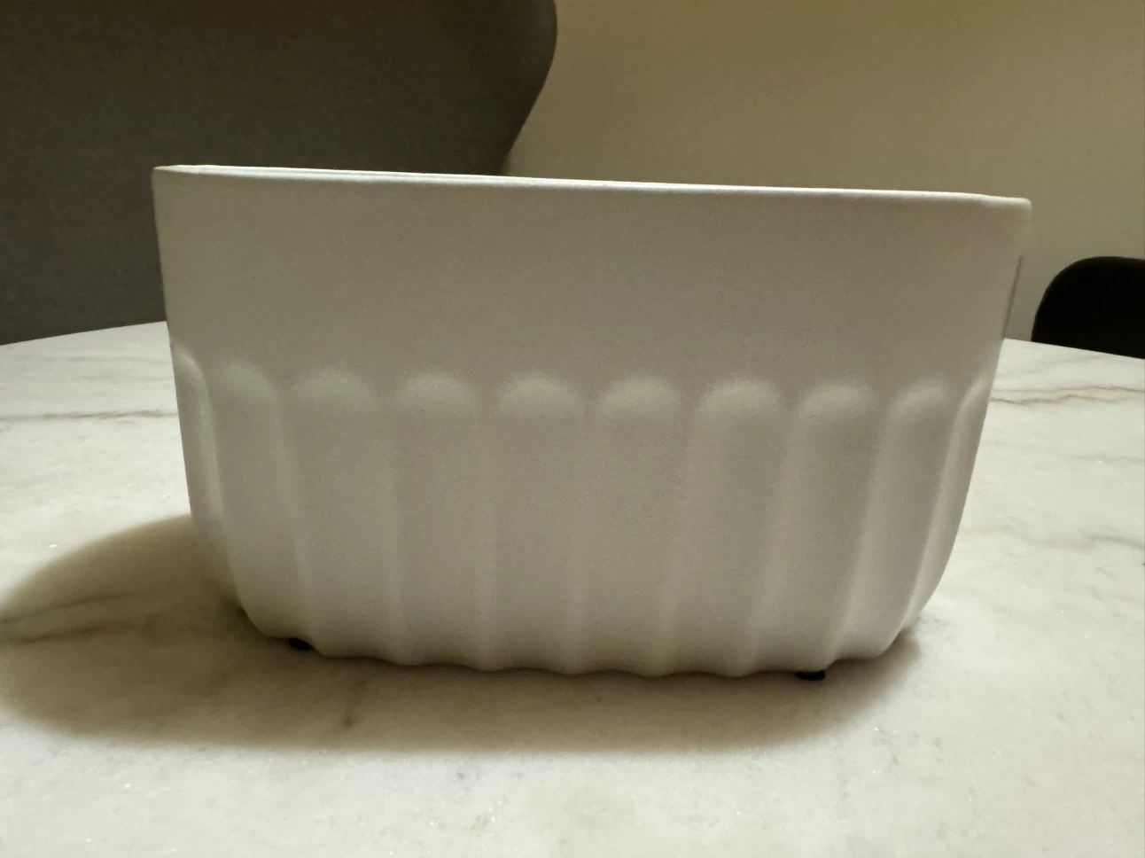 White Ceramic Oval Planter Bowl