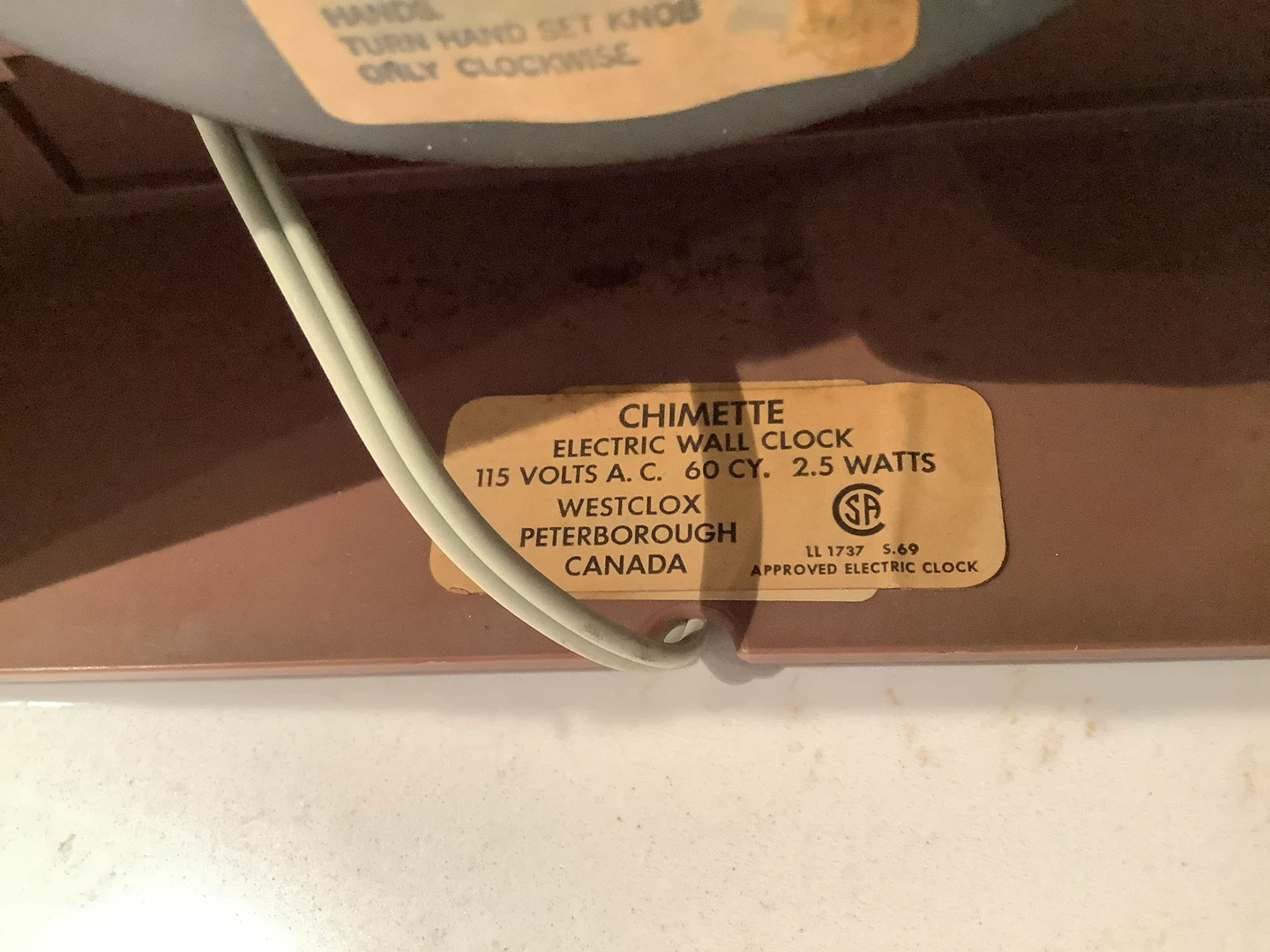 Vt MCM Westclox Electric Wall Chime Clock 🐞 - photo 3