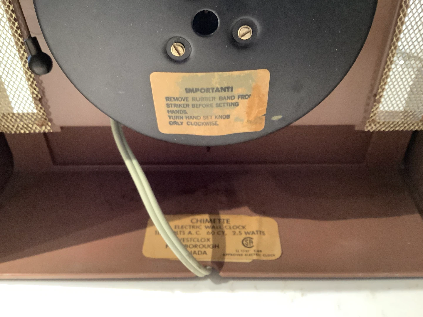 Vt MCM Westclox Electric Wall Chime Clock 🐞 - photo 5
