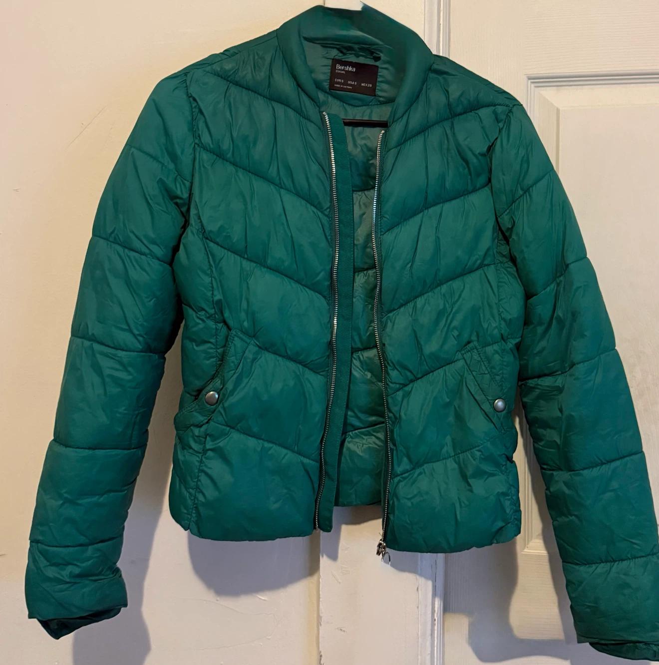 Bershka Green Puffer Jacket