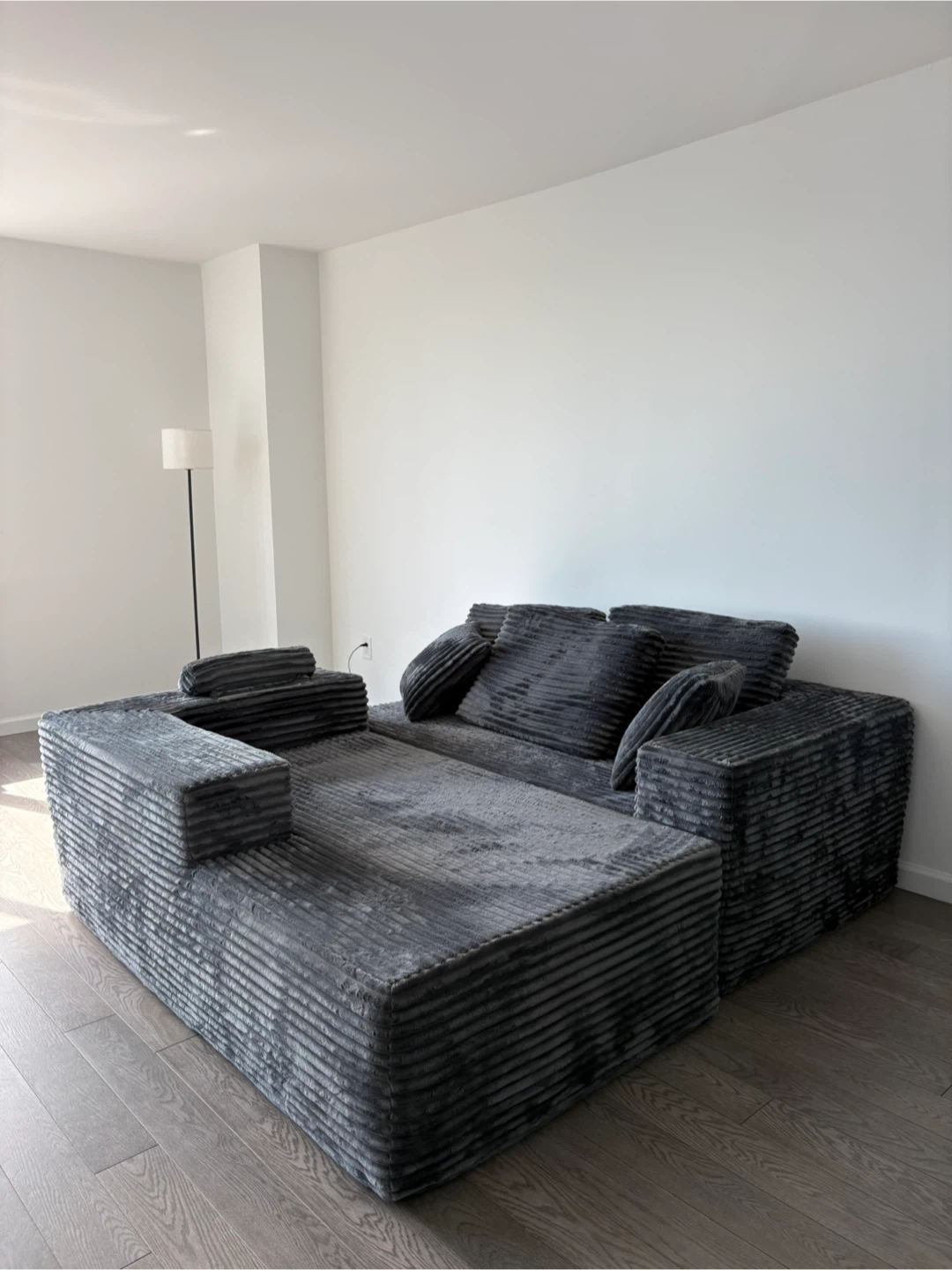 109.5’’ Modular Sectional Sofa - Gray Corduroy - photo 3