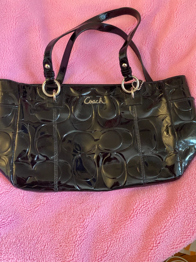 Black Coach Patent Leather Tote
