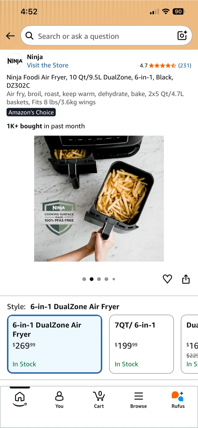 Ninja Foodi 10 Qt DualZone 6-in-1 Air Fryer - photo 4