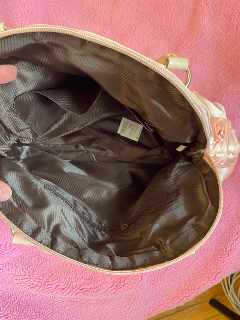Light Pink Rose Embellished Handbag - photo 3
