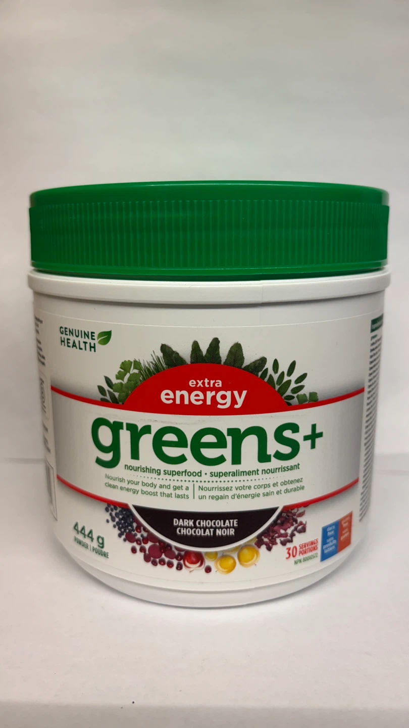 Genuine Health greens+ Extra Energy Dark Chocolate