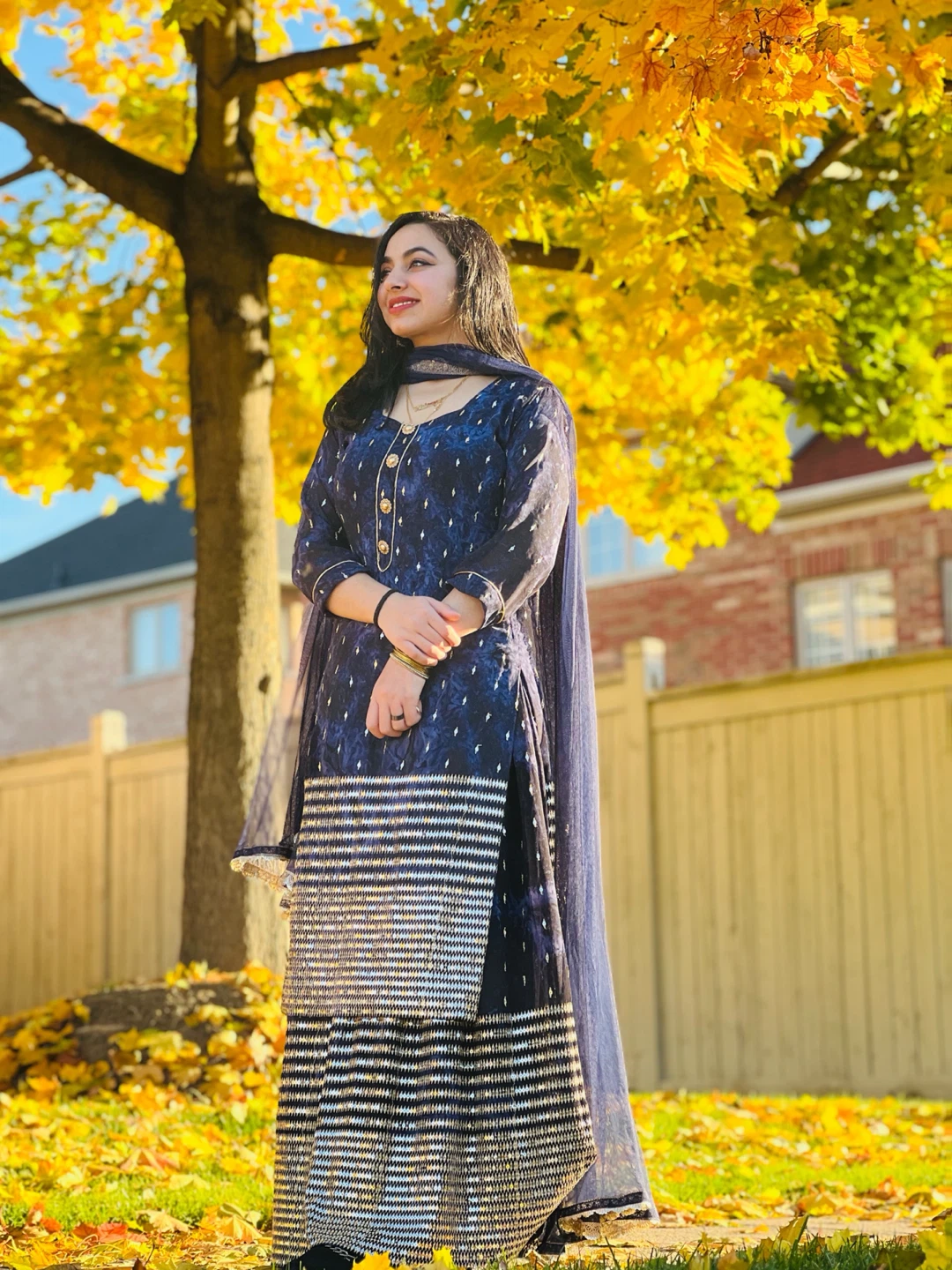 Navy Blue Traditional lehanga with long shirt