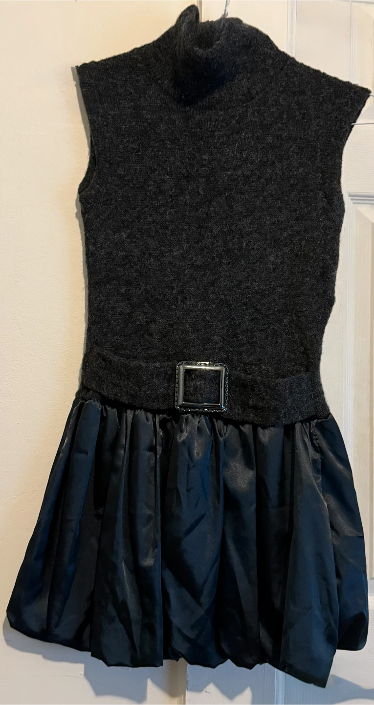 Sleeveless Turtleneck Dress with Belt - photo 2