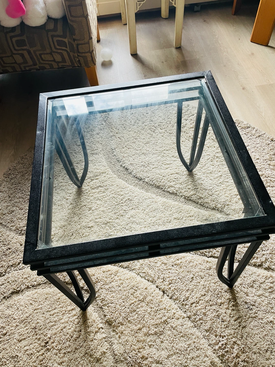 Black Metal and Glass Side Table - photo 3