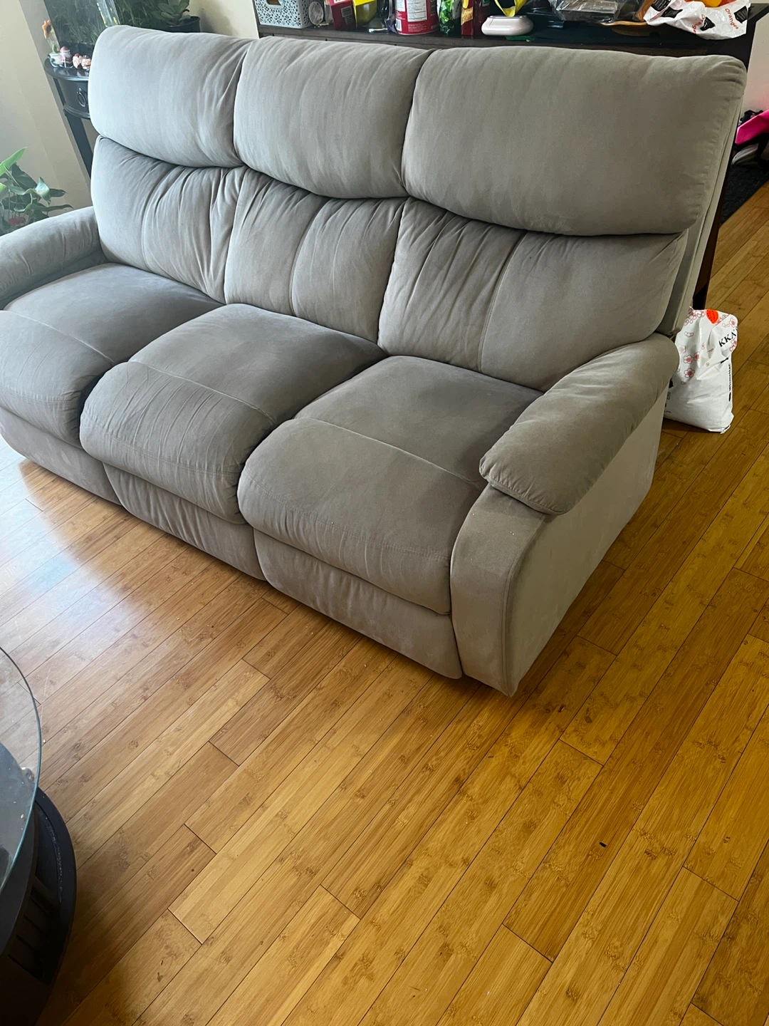 Grey Three-Seater Reclining Sofa - photo 2
