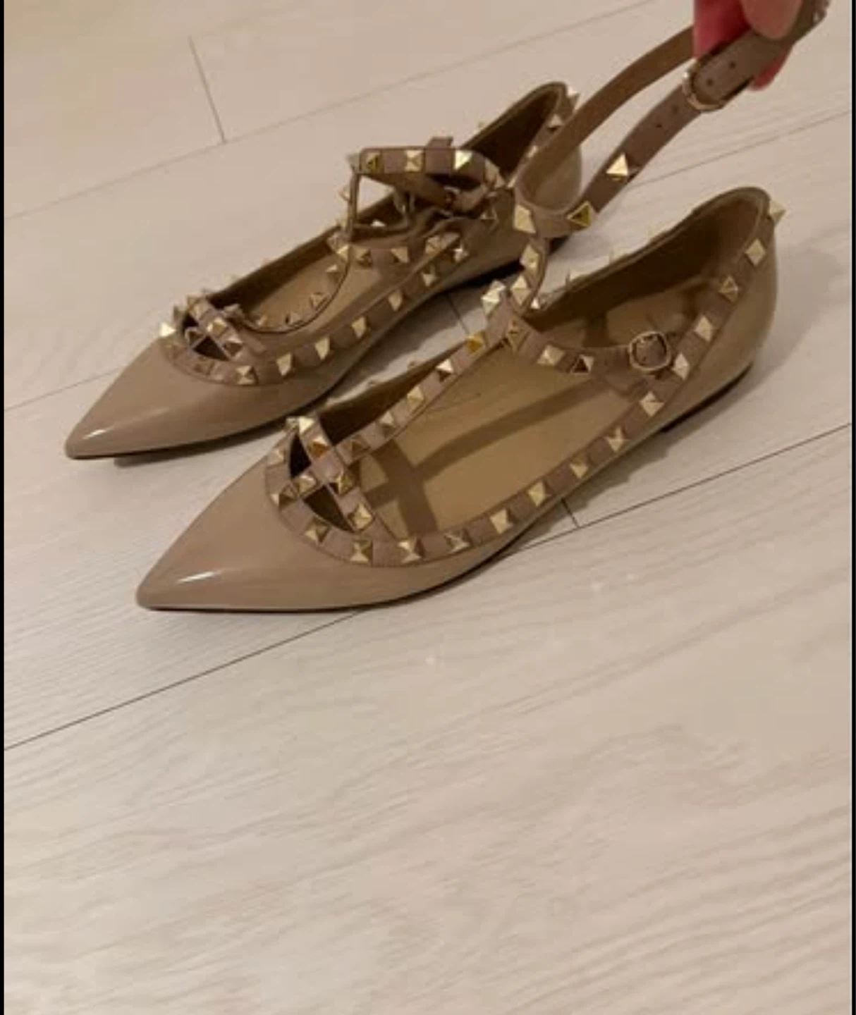 Valentino Garavani rockstud patent leather ballet flats