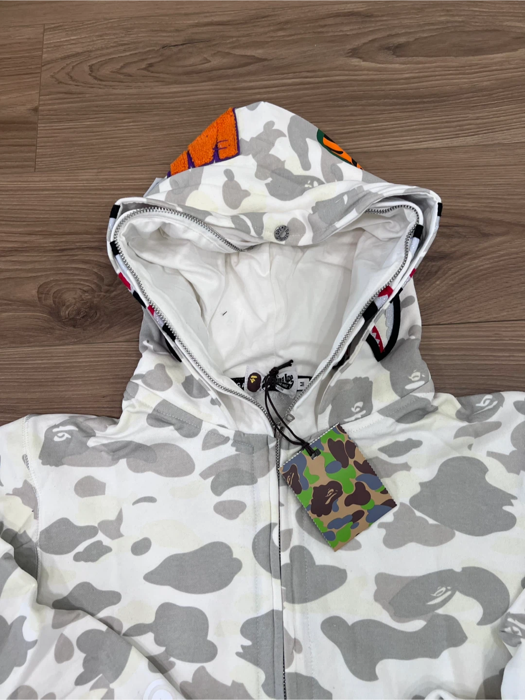 A Bathing Ape Shark Hoodie White Camo - photo 2