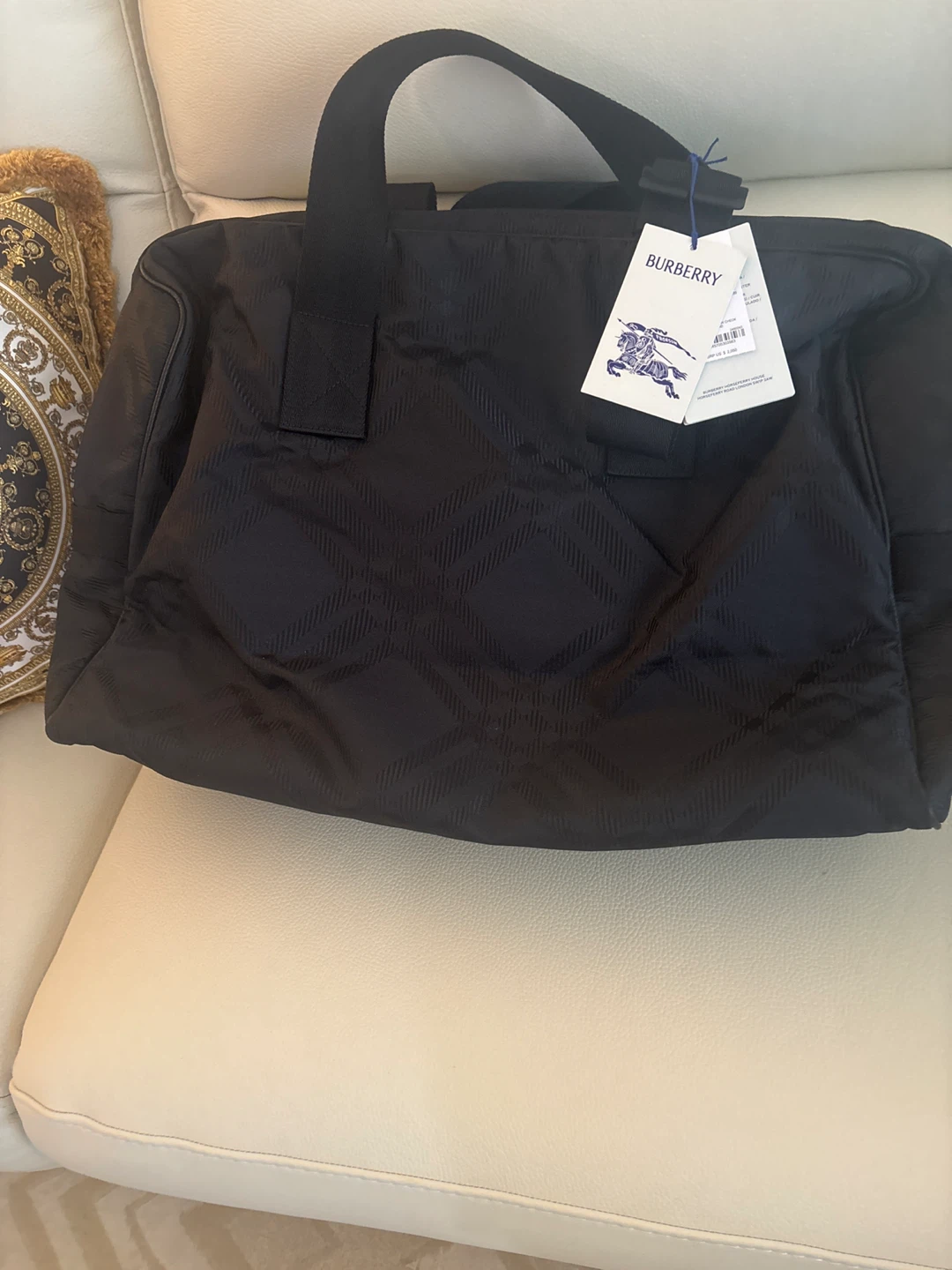 Burberry Black Check Duffle Bag