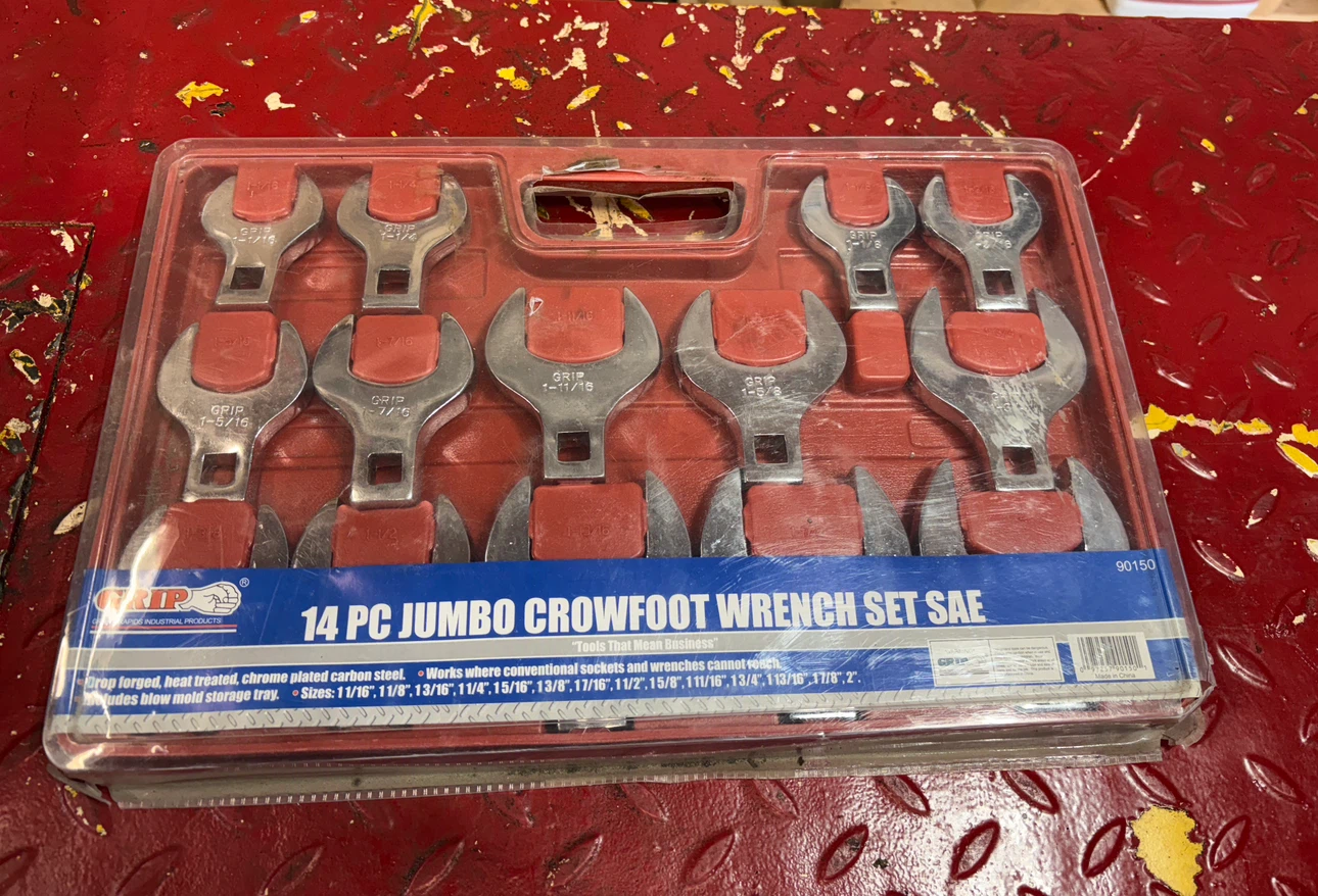 Grip 14-Piece Jumbo Crowfoot Wrench Set SAE