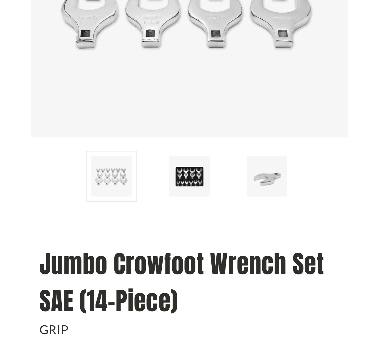 Grip 14-Piece Jumbo Crowfoot Wrench Set SAE - photo 2