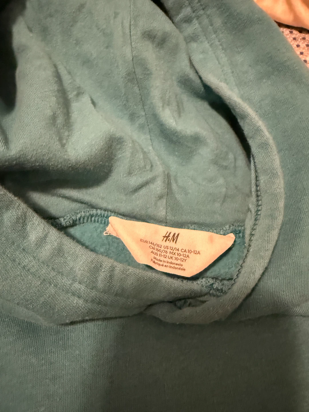 H&M Teal Hoodie Size 10-12A - photo 4