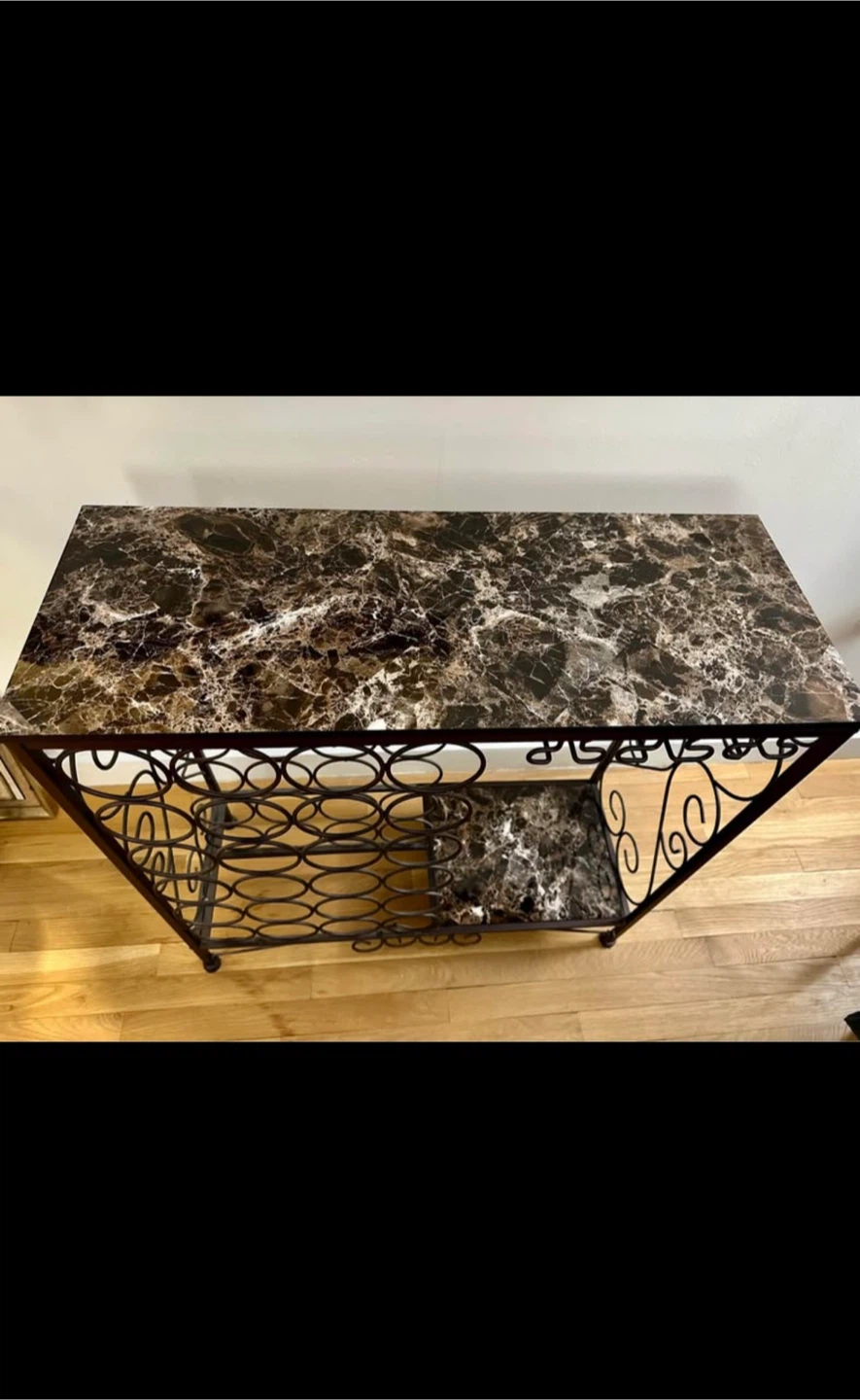 Metal Wine Rack Console Table
