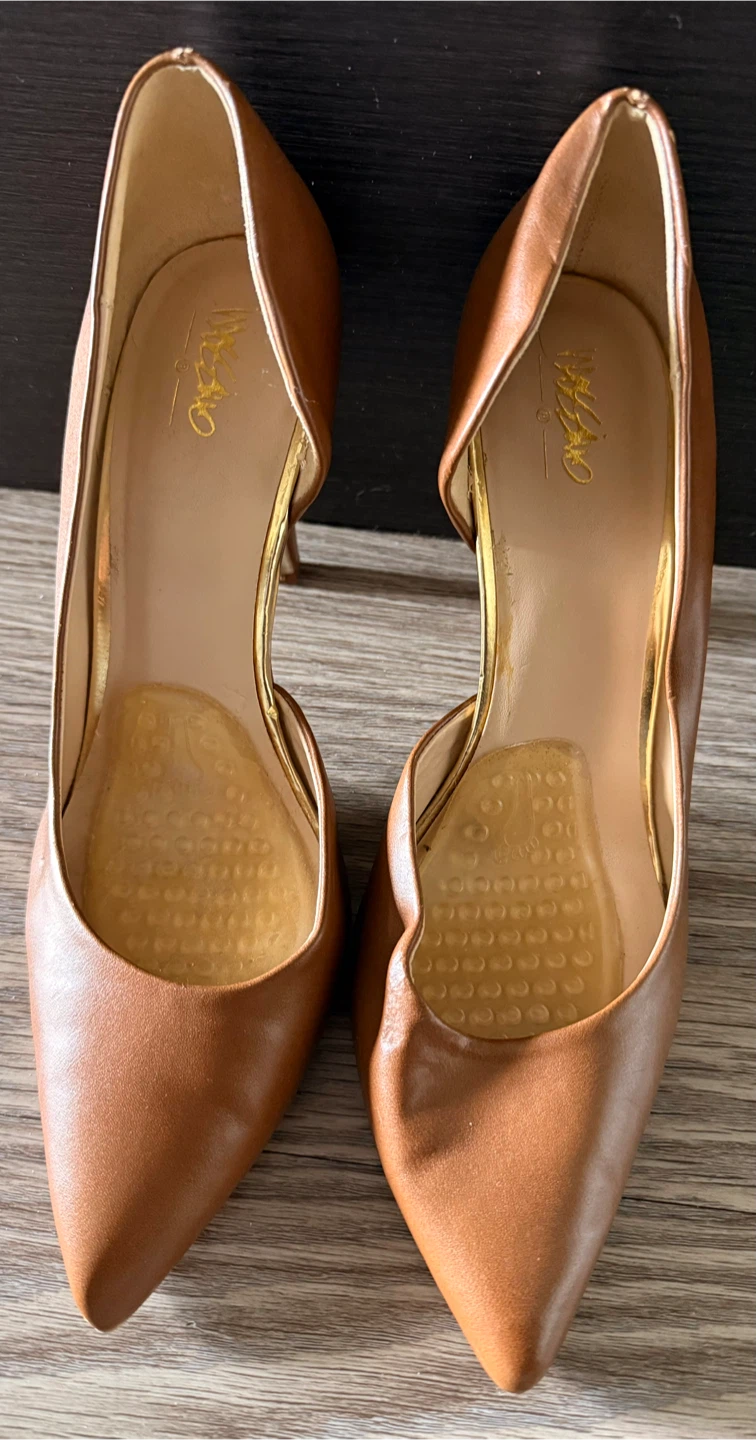 Man Made Material • Tan & Gold Accent Heels (Target) - photo 2