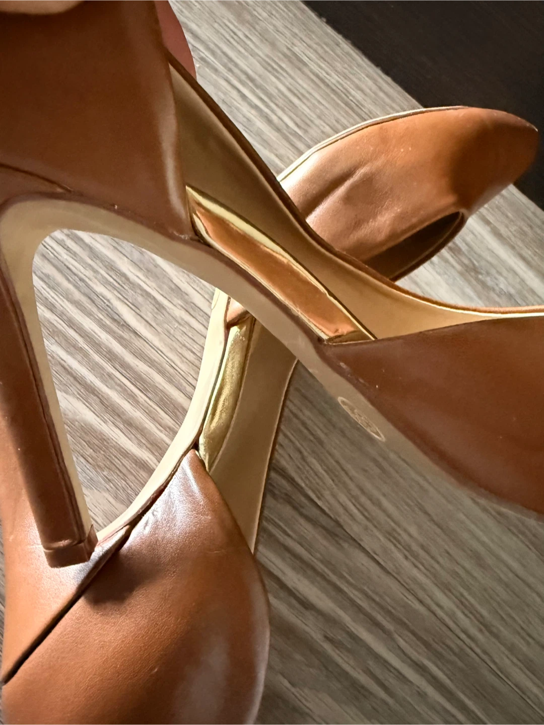 Man Made Material • Tan & Gold Accent Heels (Target) - photo 4
