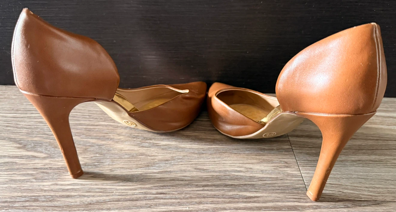 Man Made Material • Tan & Gold Accent Heels (Target) - photo 5