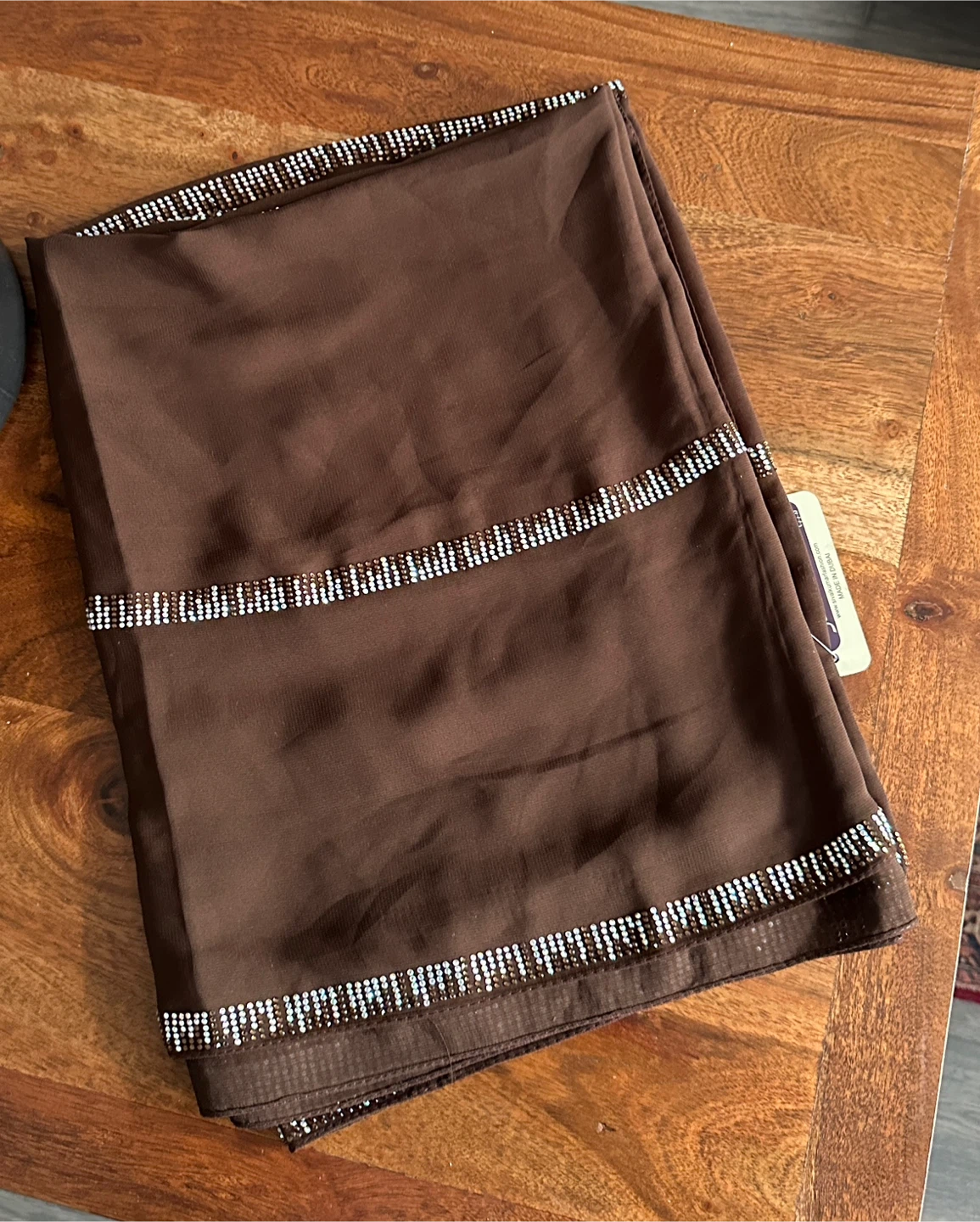 Brown Embellished Shawl