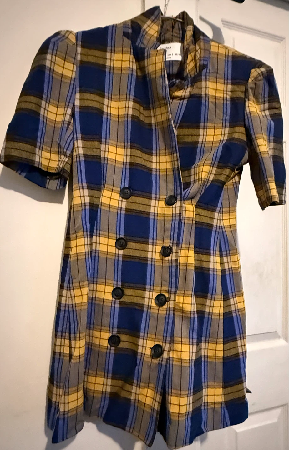 Bershka Plaid Double-Breasted Dress - photo 2