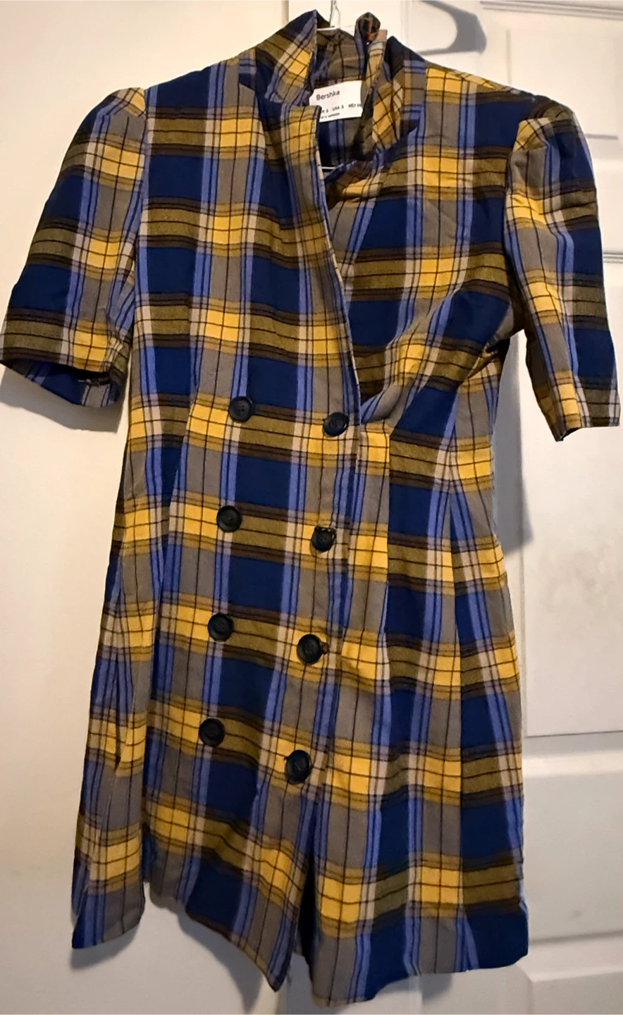 Bershka Plaid Double-Breasted Dress - photo 4