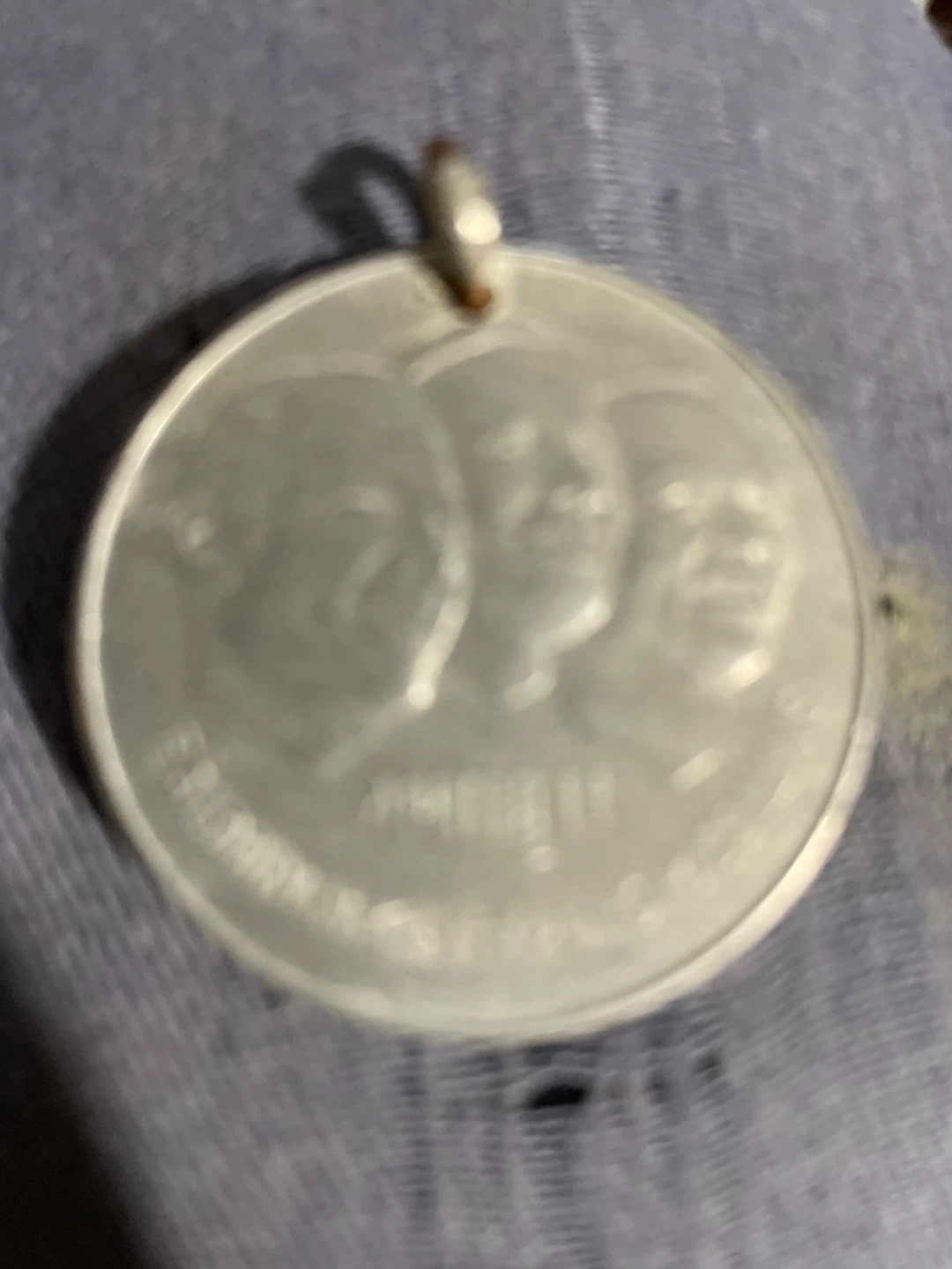 Vintage Three Faces Coin Pendant