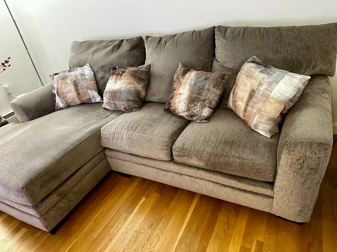 Luxe oversized Grey sofa with chaise