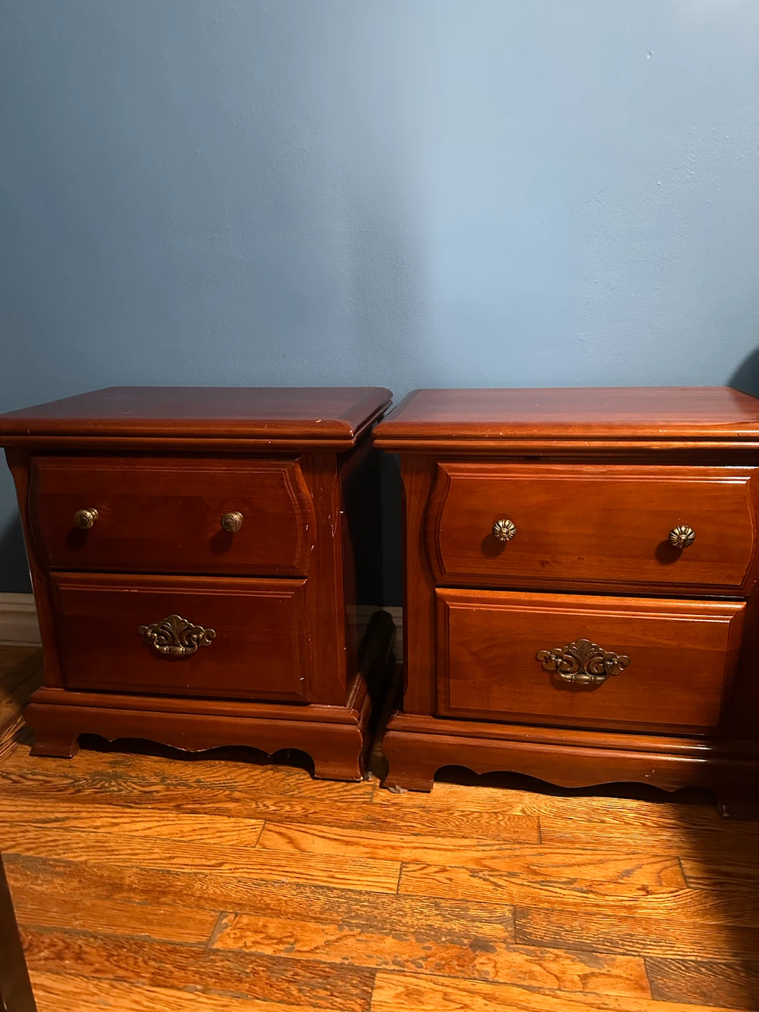 Set of Two Wooden Nightstands