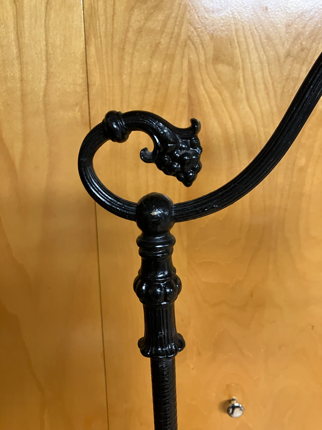 Pair of Ornate Antique Black Metal Floor Lamps - photo 2