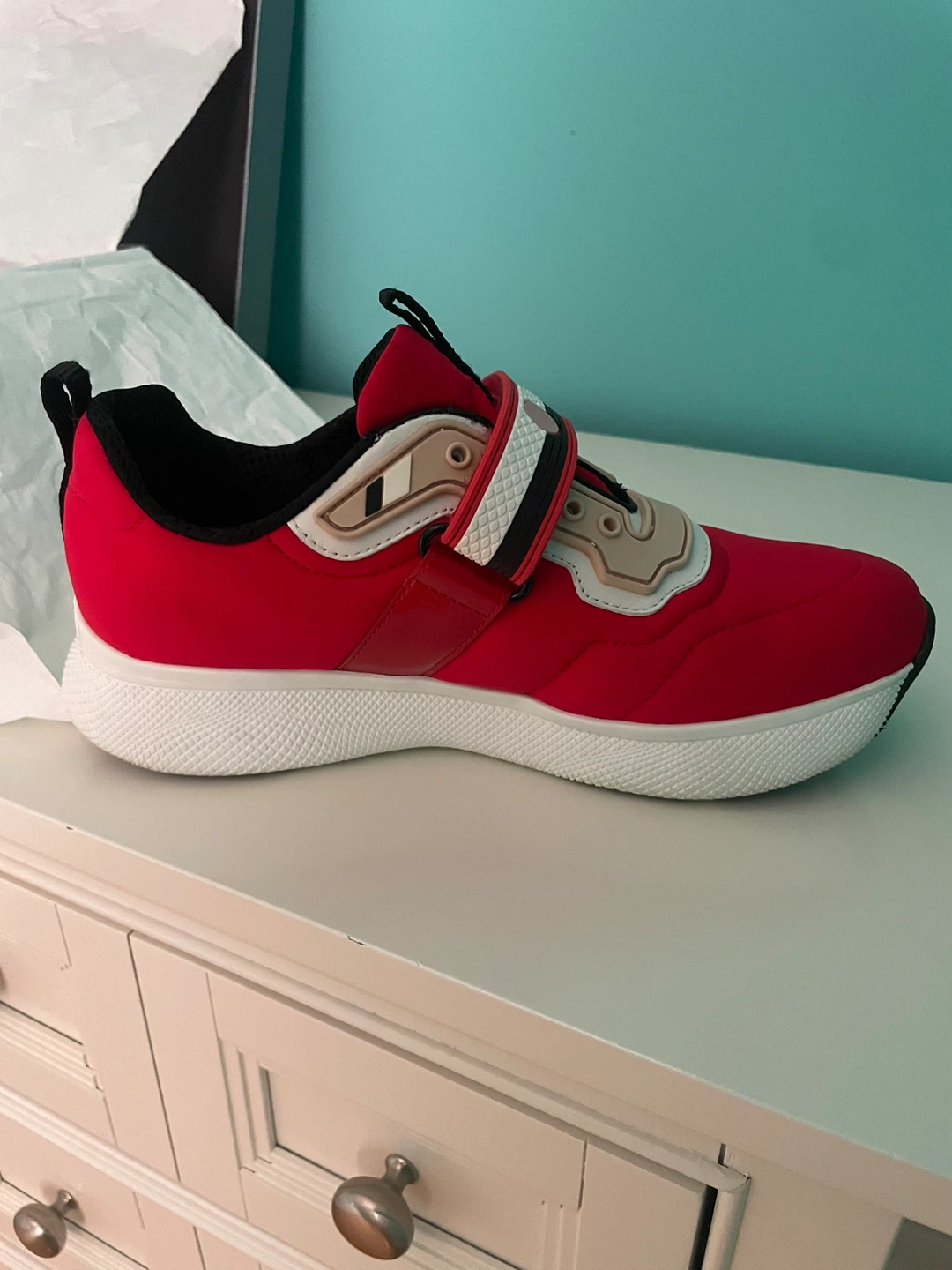 Prada Red Velcro Trainers shoes
