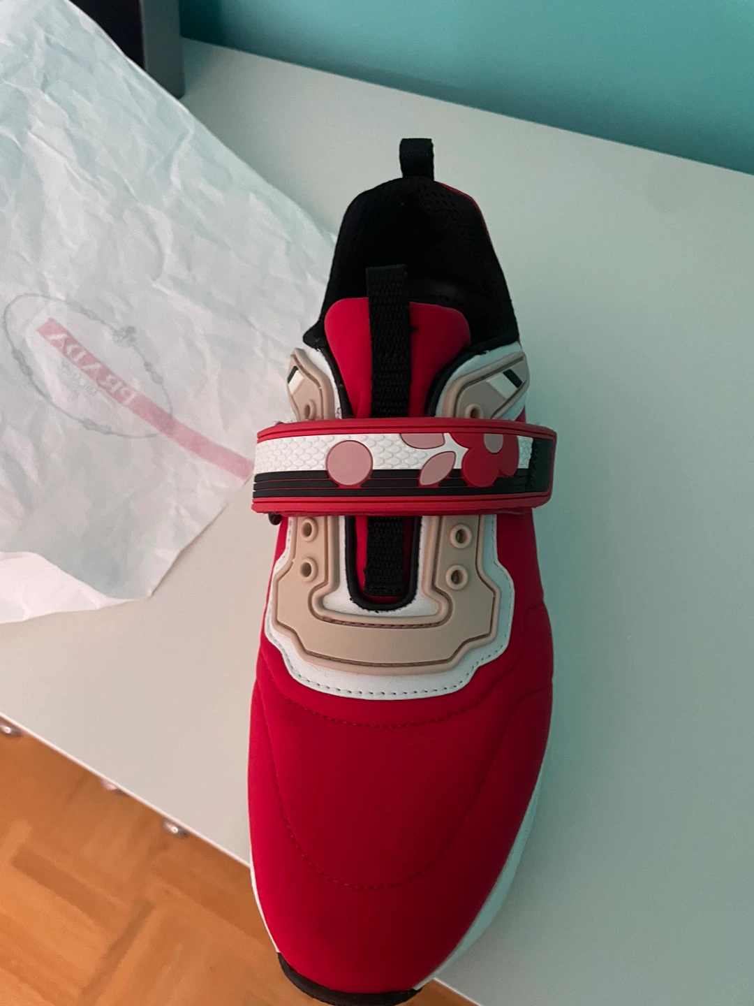 Prada Red Velcro Trainers shoes - photo 2