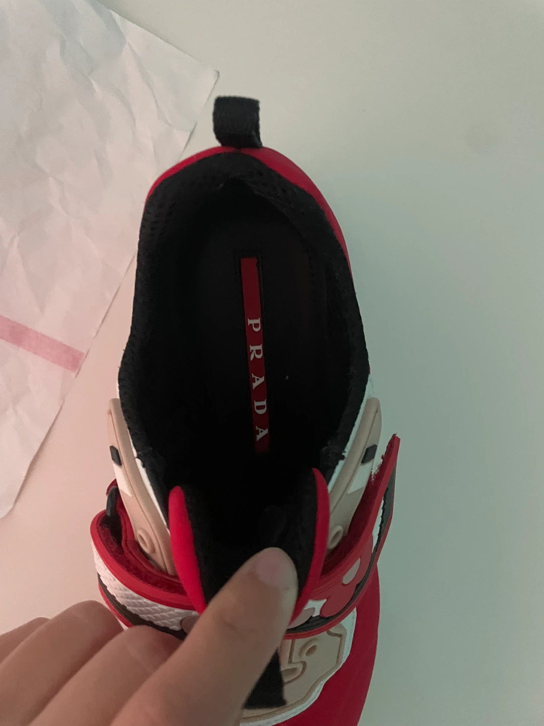 Prada Red Velcro Trainers shoes - photo 3