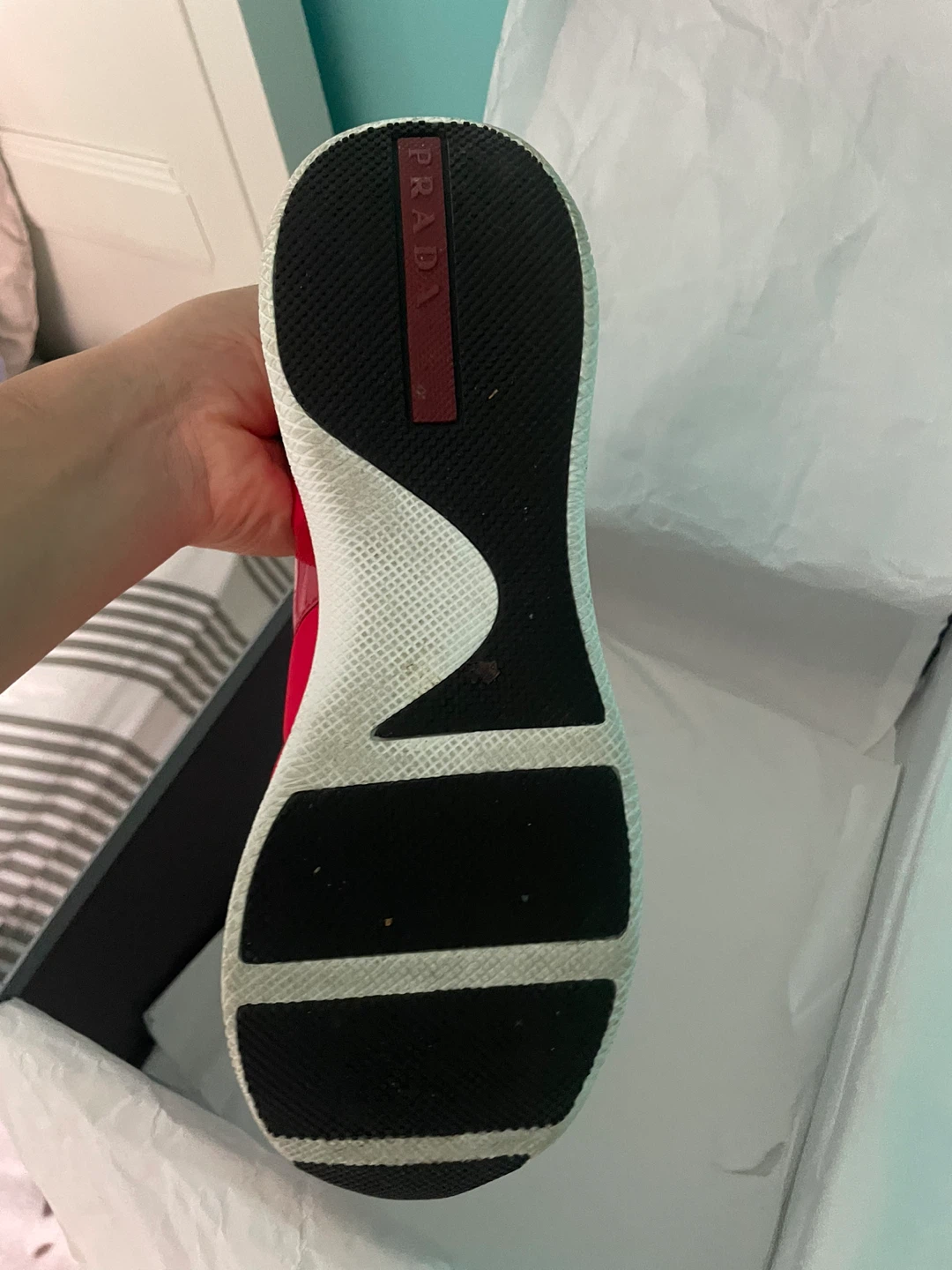 Prada Red Velcro Trainers shoes - photo 5