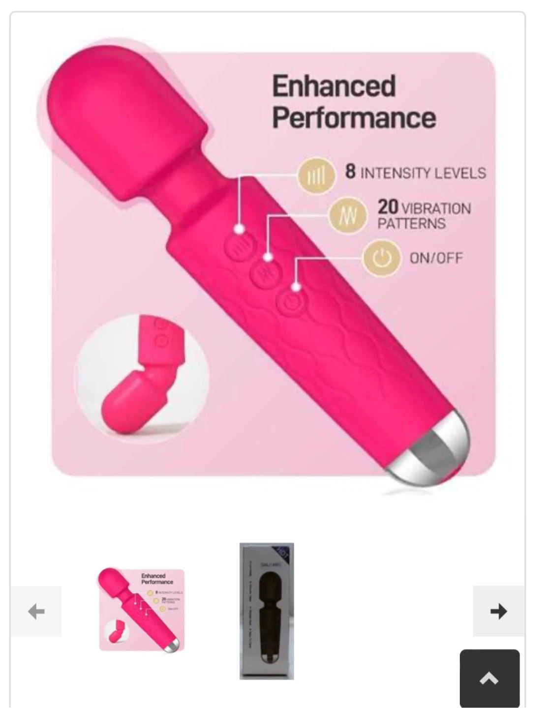 8-Intensity Massage Wand Rose Red