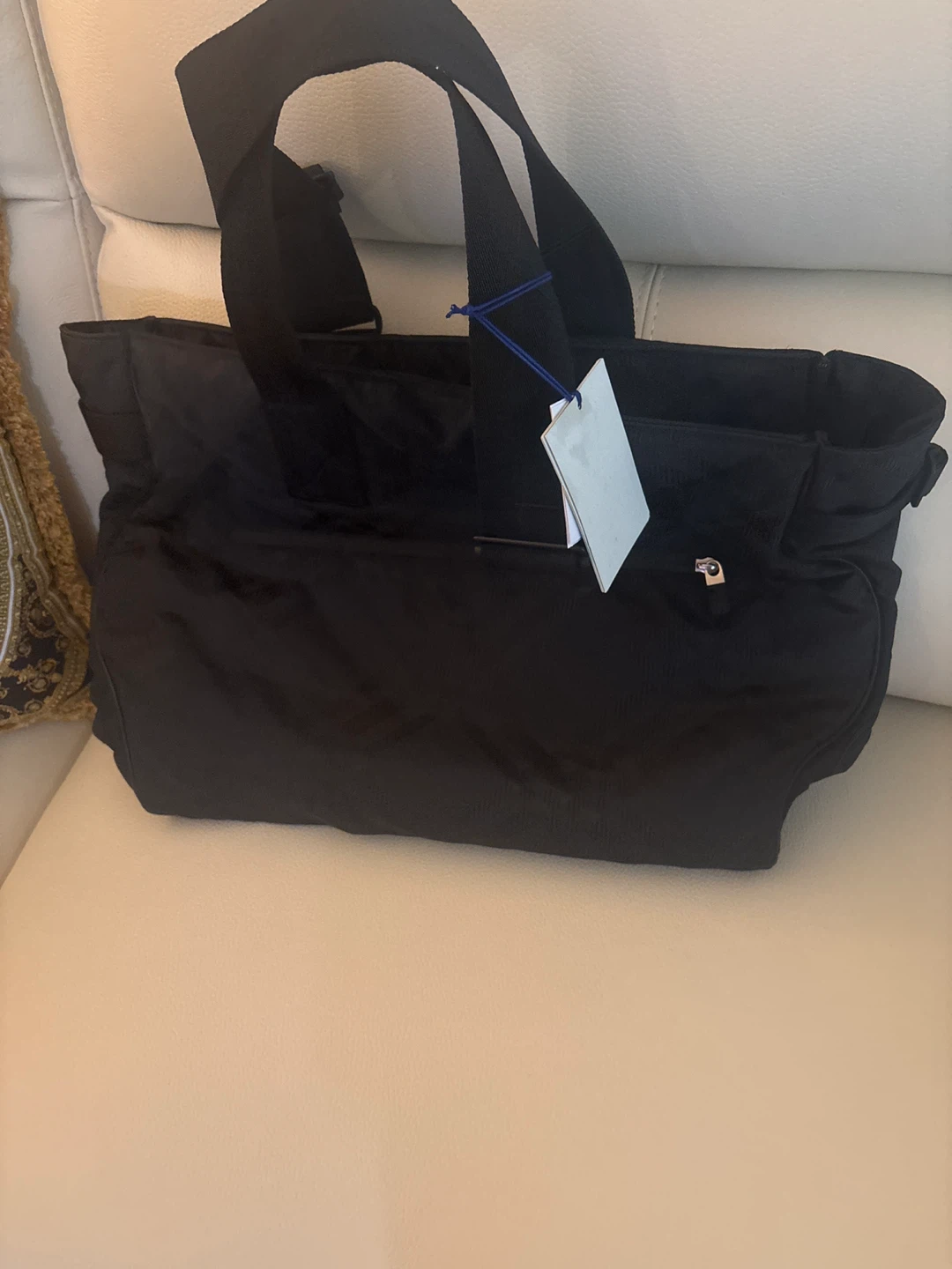 Burberry Nylon Jacquard E/W Tote Bag Black - photo 4