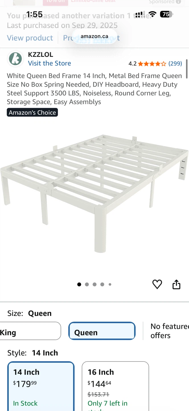 White Queen Metal Bed Frame - Like NEW, ALREADY DISASSEMBLED