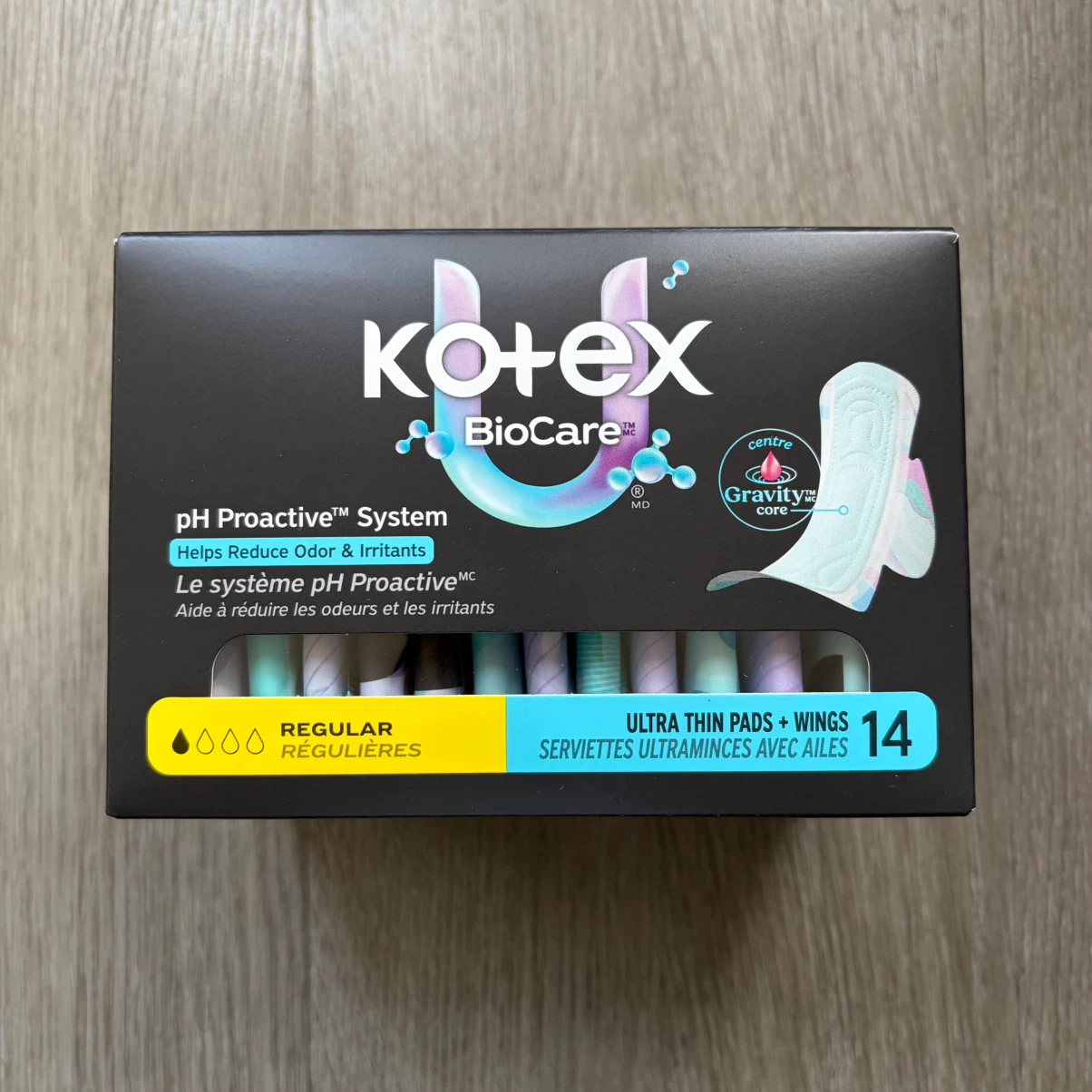 Kotex BioCare Ultra Thin Regular Pads with Wings