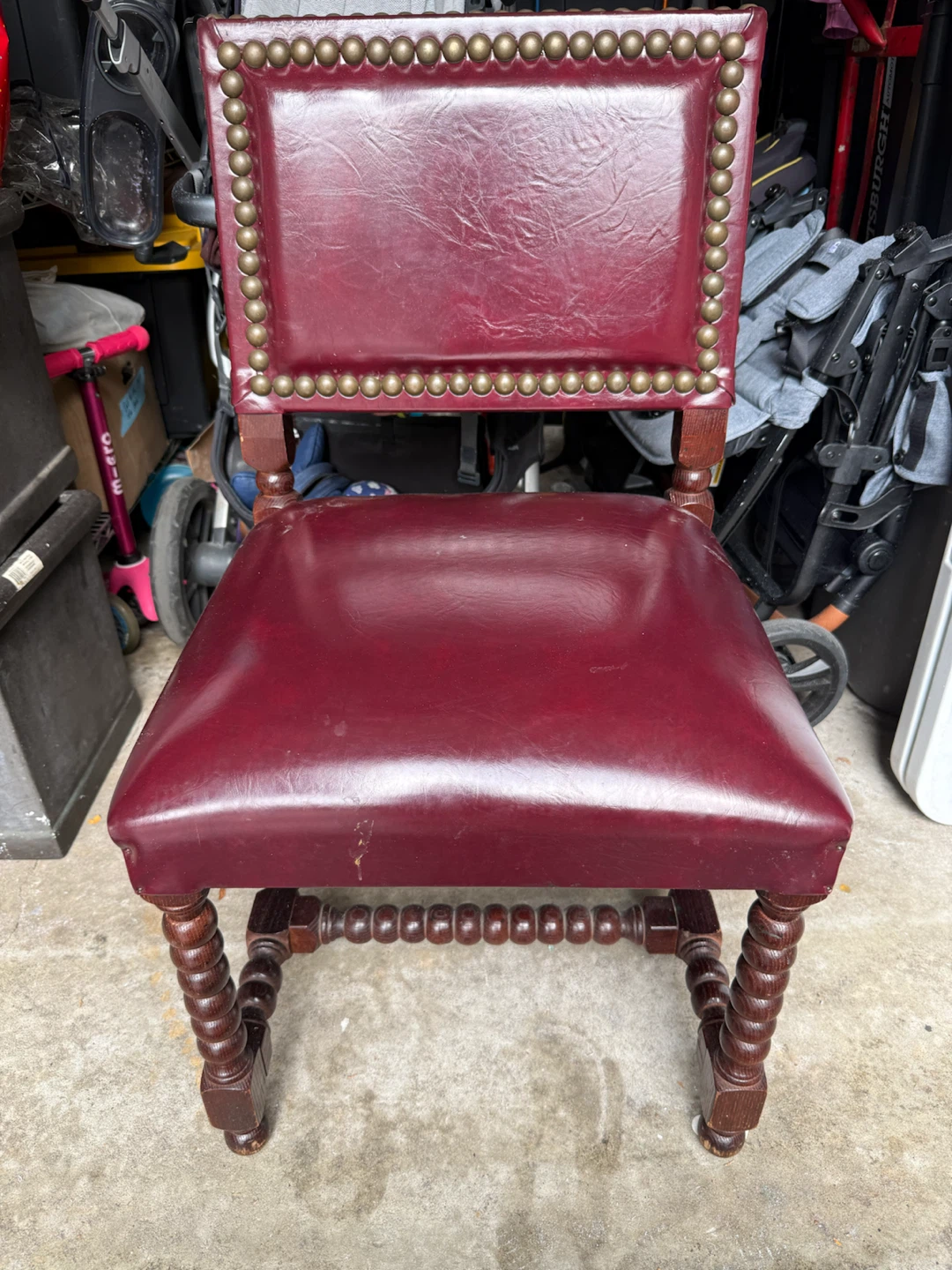 Vintage Style Burgundy Accent Chair