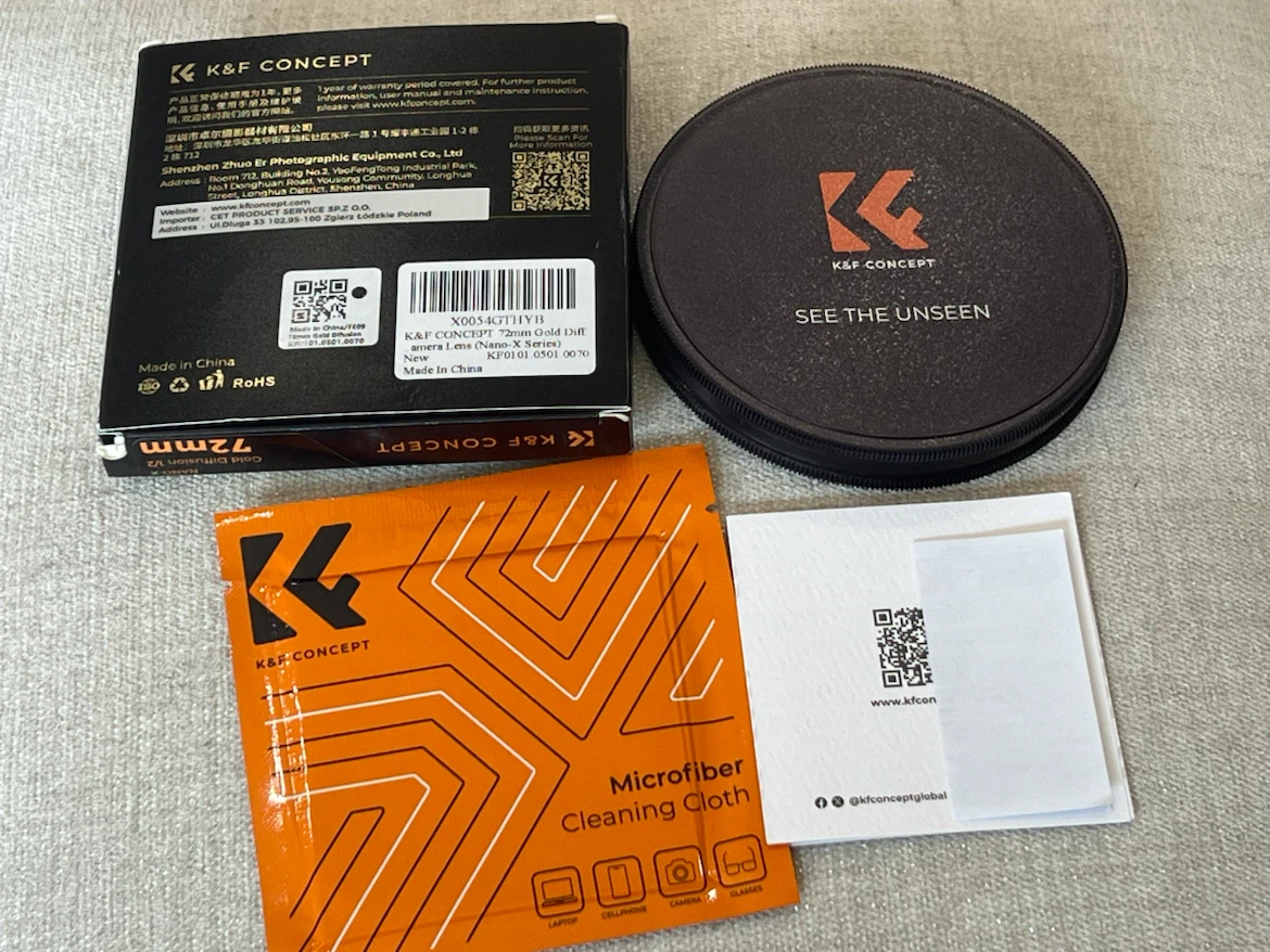 K&F Concept 72mm Gold Diffusion 1/2 Nano-X Lens Filter - photo 4