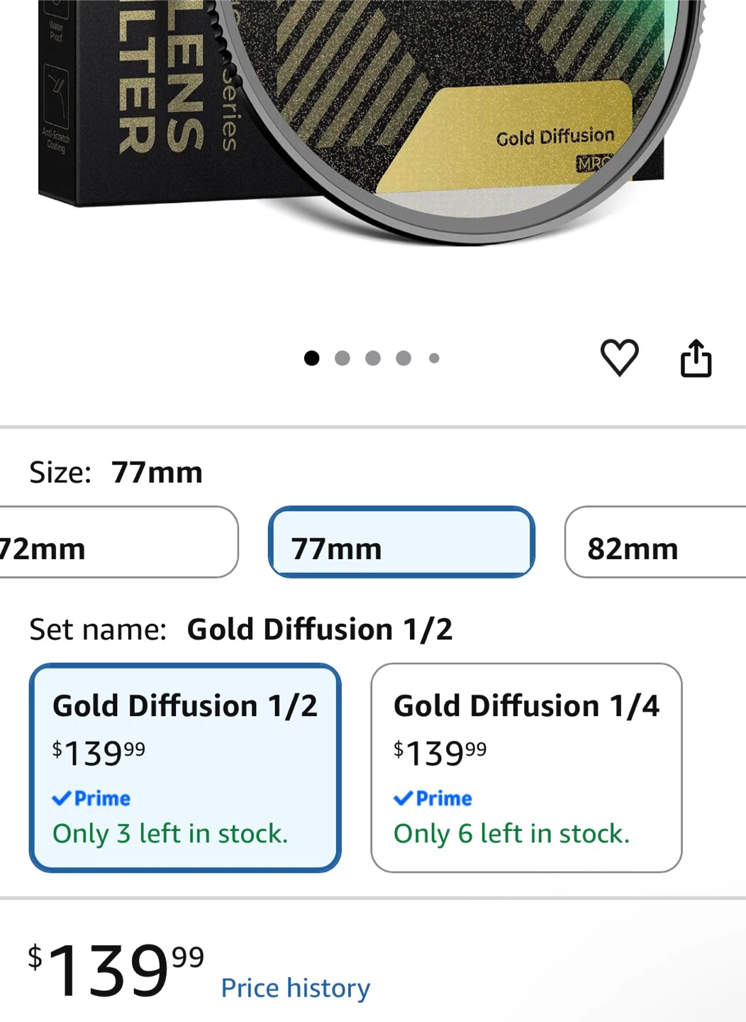 K&F Concept 72mm Gold Diffusion 1/2 Nano-X Lens Filter - photo 5