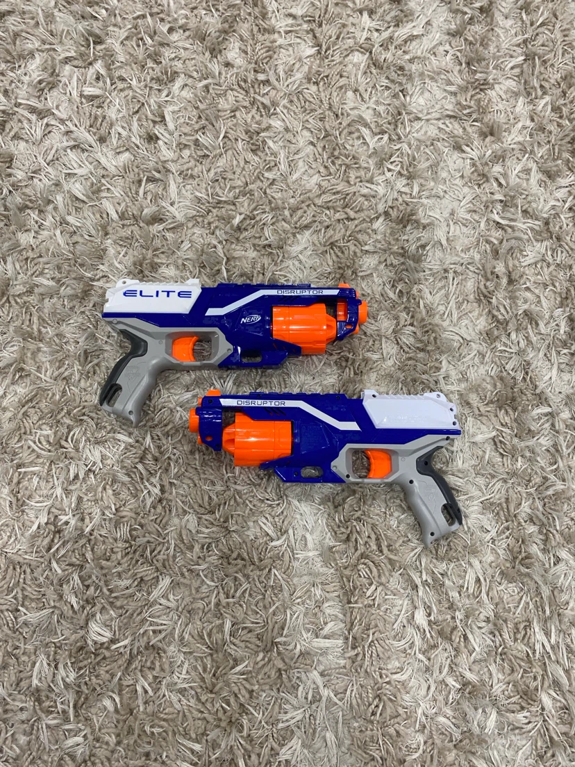 Two Nerf Elite Disruptor Blasters