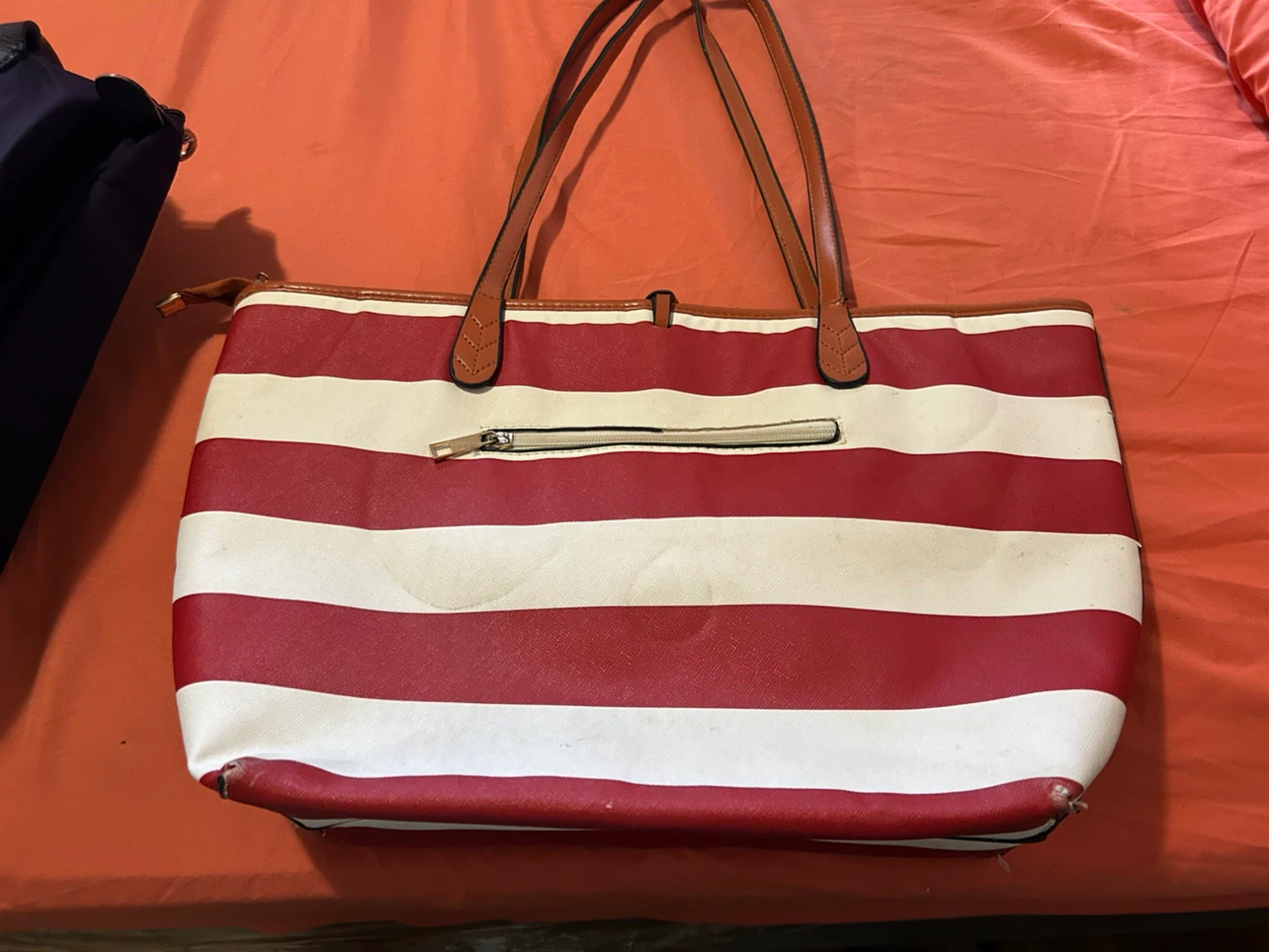 Red and White Striped Tote Bag - photo 2