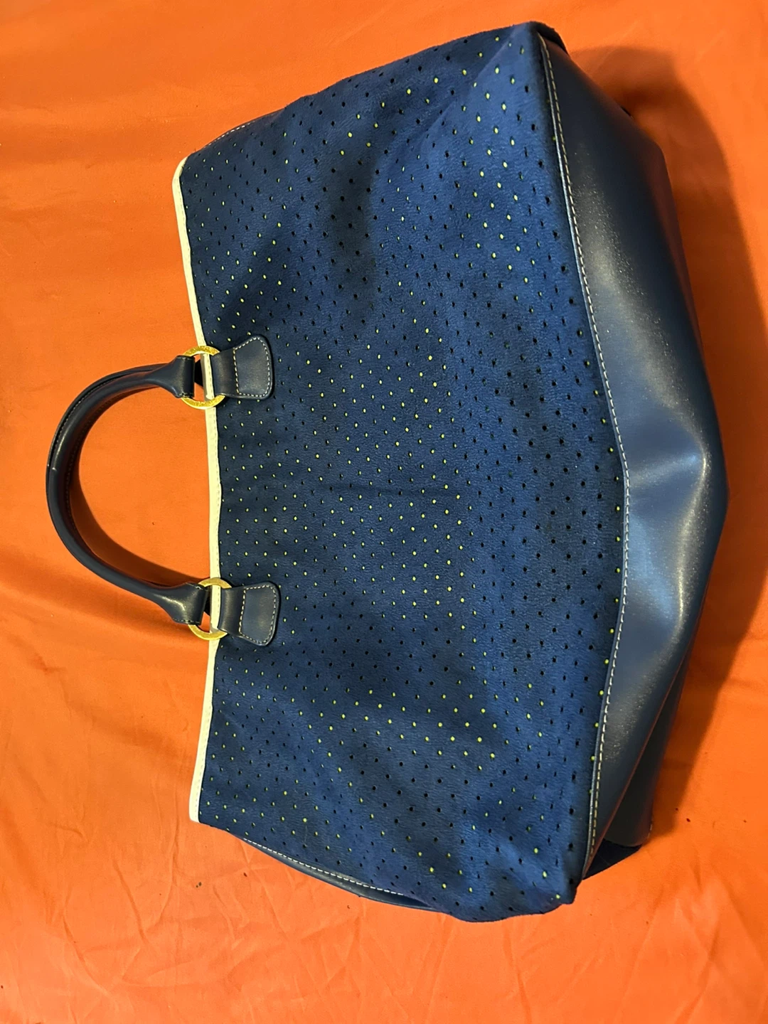 Blue Perforated Tote Bag