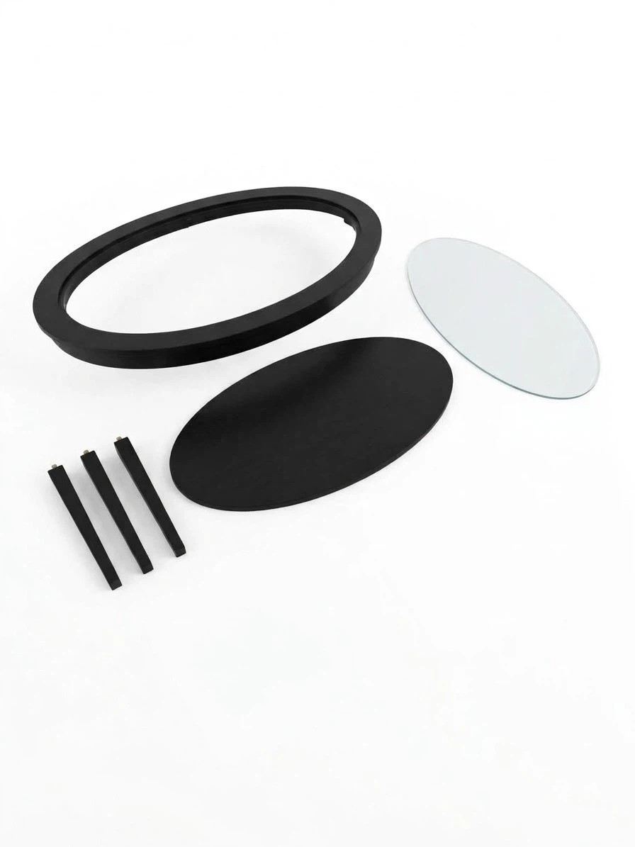 Black Oval Glass Coffee Table - photo 4