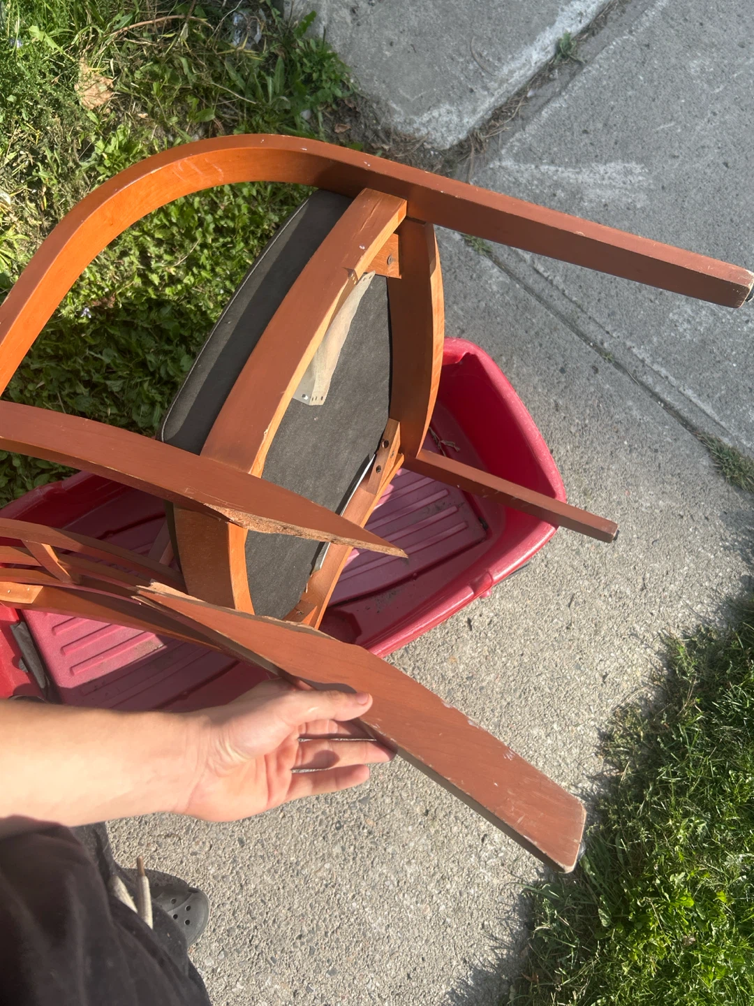 Wooden Armchair with Damage - photo 3